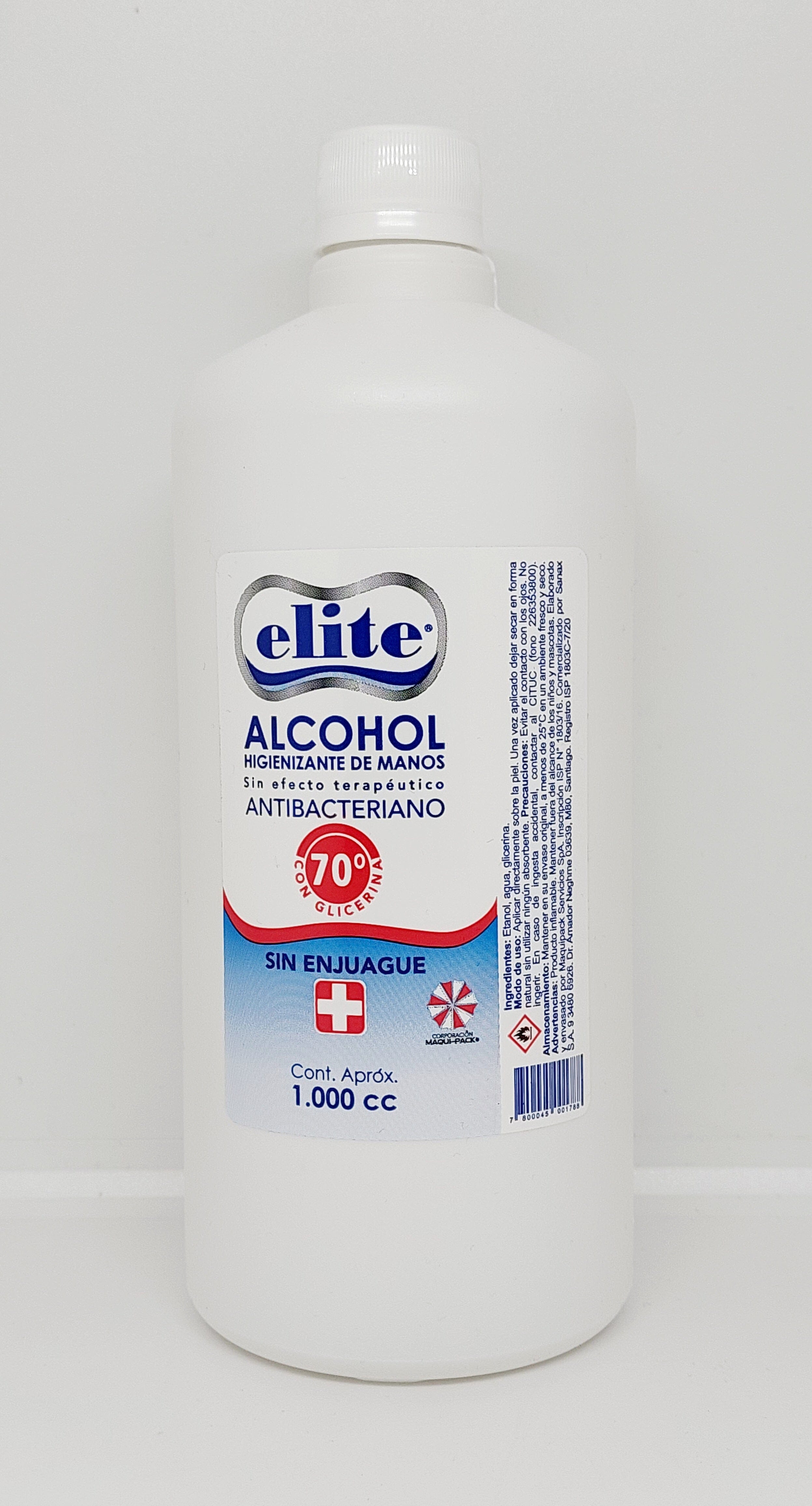 Alcohol 70% Desnaturalizado x 1000 mL Elite